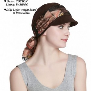 Newsboy Caps Breathable Bamboo Lined Cotton Hat and Scarf Set for Women - Coffee Diamonds - CG18NNZUKYW $14.43