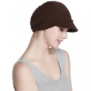 Newsboy Caps Breathable Bamboo Lined Cotton Hat and Scarf Set for Women - Coffee Diamonds - CG18NNZUKYW $14.43