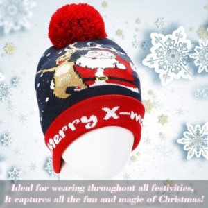 Skullies & Beanies Light Up Hat Beanie LED Ugly Xmas Party Beanie Cap Flashing Christmas Hat Knitted Cap for Women Kids - C71...