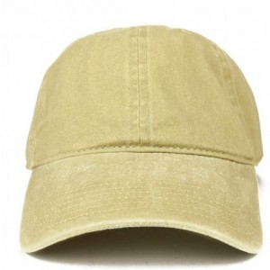 Baseball Caps Low Profile Plain Washed Pigment Dyed 100% Cotton Twill Dad Cap - Khaki - C512O4W1CVZ $14.64