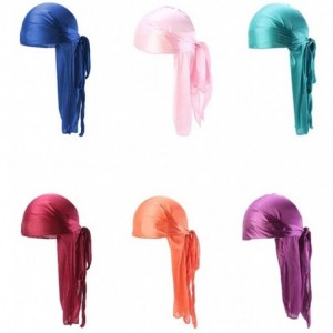 Skullies & Beanies Silky Durags Pack for Men Women Waves Satin Hair Bonnet Sleeping Hat Holographic Do Rags Set - D 1 - C018W...