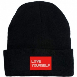 Skullies & Beanies Kpop BTS Love Yourself Hip Hop Caps Suga Jimin Beanie Knit Winter Hats - Black 1 - C818KWO37AG $13.87