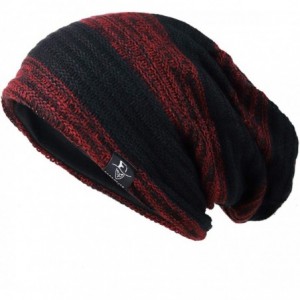 Skullies & Beanies Men Slouch Beanie Knit Long Oversized Skull Cap for Winter Summer N010 - B306-claret - CO18I23M44T $10.29