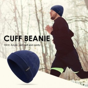 Skullies & Beanies Cuffed Beanie Hat Warm Headwear Daily Knit Hat Sports Skull Cap - Black - C618A6U2LQA $11.49