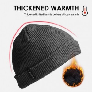 Skullies & Beanies Cuffed Beanie Hat Warm Headwear Daily Knit Hat Sports Skull Cap - Black - C618A6U2LQA $11.49