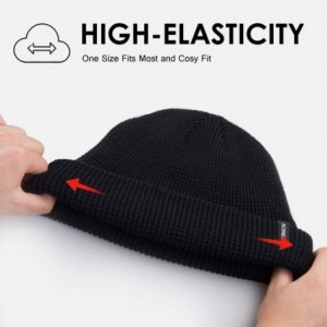 Skullies & Beanies Cuffed Beanie Hat Warm Headwear Daily Knit Hat Sports Skull Cap - Black - C618A6U2LQA $11.49