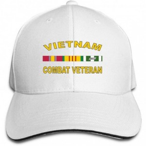 Baseball Caps Vietnam Combat Veteran Adjustable Hat Baseball Cap Sandwich Cap - White - C918TUCQU02 $18.41