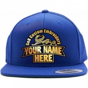 Baseball Caps Custom Hat. 6089 Snapback. Embroidered. Place Your Own Text - Royal - CX188Z7M5W8 $49.24