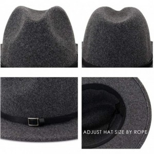 Fedoras Womens Classic Wool Fedora with Belt Buckle Wide Brim Panama Hat - A-purple - CA18YH53KX4 $11.76