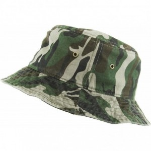 Bucket Hats Unisex Washed Cotton Bucket Hat Summer Outdoor Cap - (1. Bucket Classic) Camouflage - CC18HZZCE4N $9.45