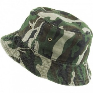 Bucket Hats Unisex Washed Cotton Bucket Hat Summer Outdoor Cap - (1. Bucket Classic) Camouflage - CC18HZZCE4N $20.48