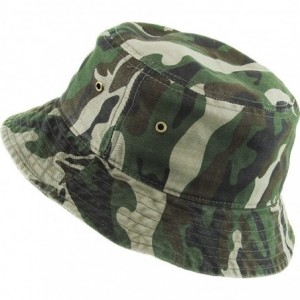 Bucket Hats Unisex Washed Cotton Bucket Hat Summer Outdoor Cap - (1. Bucket Classic) Camouflage - CC18HZZCE4N $9.45