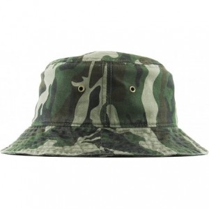 Bucket Hats Unisex Washed Cotton Bucket Hat Summer Outdoor Cap - (1. Bucket Classic) Camouflage - CC18HZZCE4N $9.45