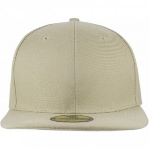 Baseball Caps Plain Blank Flat Brim Adjustable Snapback Baseball Caps LOT 6 Pack - Khaki - C118WG0ODWI $12.92