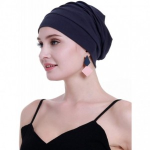 Skullies & Beanies Chemo Headwear for Women Hairs Loss Bamboo Cotton Lightweight Cancer Hats - Cotton Royal Blue - CC18X5KAGY...