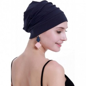 Skullies & Beanies Chemo Headwear for Women Hairs Loss Bamboo Cotton Lightweight Cancer Hats - Cotton Royal Blue - CC18X5KAGY...
