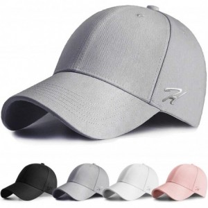 Baseball Caps Baseball Cap Men Women Baseball Hat Adjustable Cotton Caps for Men Running Cycling Hiking Golf Drive - Gray - C...