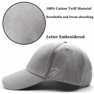 Baseball Caps Baseball Cap Men Women Baseball Hat Adjustable Cotton Caps for Men Running Cycling Hiking Golf Drive - Gray - C...