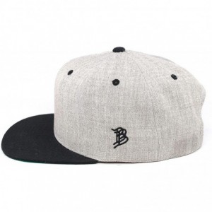 Baseball Caps 'Midnight Salute' Black Leather Patch Classic Snapback Hat - One Size Fits All - Heather/Black - CO194WY48X9 $4...