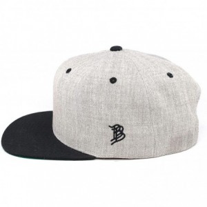 Baseball Caps 'Midnight Salute' Black Leather Patch Classic Snapback Hat - One Size Fits All - Heather/Black - CO194WY48X9 $1...