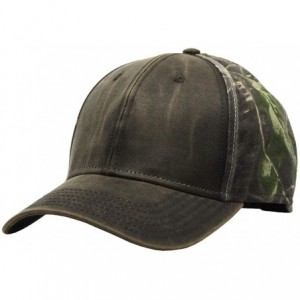 Baseball Caps Heavy Washed Wax Coated Cotton Adjustable Low Profile Men Women Baseball Cap - Dark Brown/Camouflage - CG1920N3...