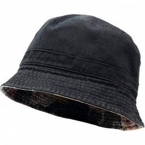 Bucket Hats Bucket Hat Vintage Outdoor Festival Safari Boonie Packable Sun Cap - Reversible Floral/Black - C918RAUQ9OA $13.99