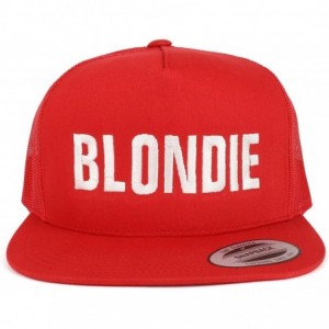 Baseball Caps Blondie and Brownie Embroidered 5 Panel Flat Bill Mesh Cap - Red - CB18CZ0QNHZ $34.36