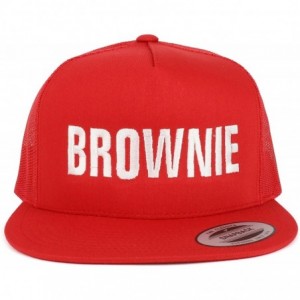 Baseball Caps Blondie and Brownie Embroidered 5 Panel Flat Bill Mesh Cap - Red - CB18CZ0QNHZ $34.36