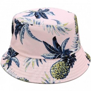 Bucket Hats Unique Pineapple Pattern Bucket Hat Unisex Fruit Print Fisherman Cap Summer Packable Reversible Sun Hat - CZ194G4...
