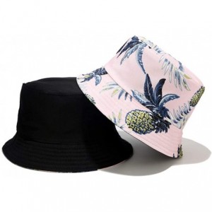 Bucket Hats Unique Pineapple Pattern Bucket Hat Unisex Fruit Print Fisherman Cap Summer Packable Reversible Sun Hat - CZ194G4...