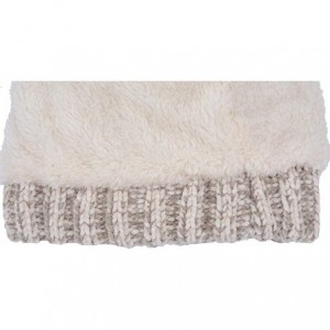 Skullies & Beanies Winter Beanie Hat for Women Knit Thick Snow Cuff Cap with Faux Fur Pompom - Khaki-19 - C918X6UCKU8 $9.37