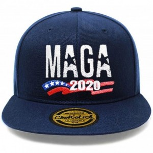 Baseball Caps Trump MAGA Star Make America Great Again Flat Visor Snapback Baseball Cap Rally Campaign PS101 - Ps101 Navy - C...