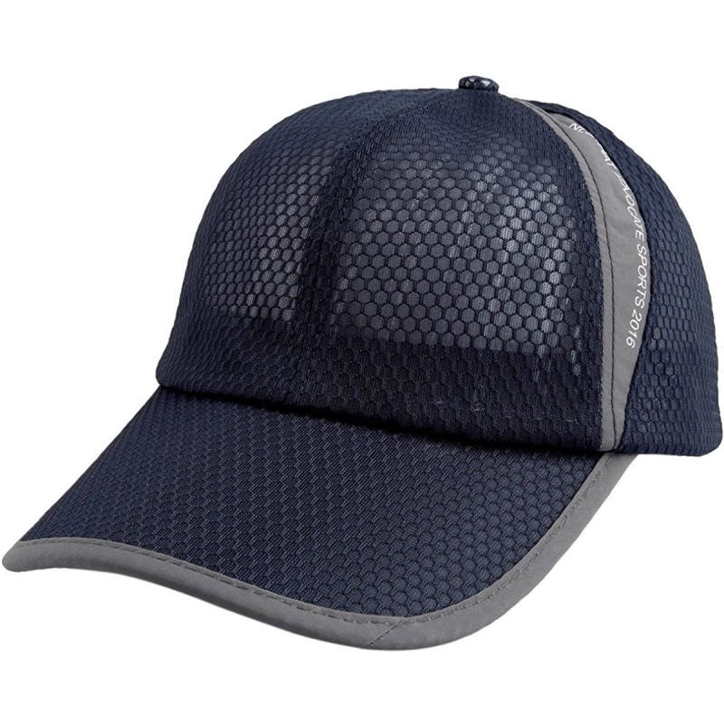 Baseball Caps Sport Sun Hat- Adjustable Baseball Cap Dry Quick Weightlight Mesh Hats - 023-navy Blue - CA1822EAZ5A $10.31