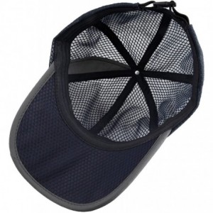 Baseball Caps Sport Sun Hat- Adjustable Baseball Cap Dry Quick Weightlight Mesh Hats - 023-navy Blue - CA1822EAZ5A $10.31