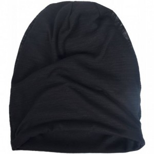 Skullies & Beanies Mens Slouch Beanie Skull Cap Thin Summer Hat - Jersey Black - CB17AAH885M $13.37