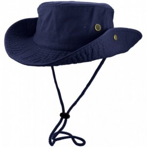 Sun Hats 100% Cotton Stone-Washed Safari Booney Sun Hats - Navy - C617WWGWOES $20.60