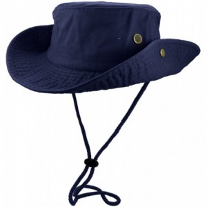 Sun Hats 100% Cotton Stone-Washed Safari Booney Sun Hats - Navy - C617WWGWOES $8.03