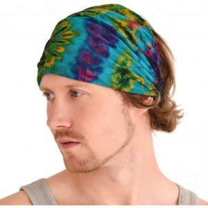 Headbands Tie-Dye Headband Bandana - Womens Boho Hippie Mens Psychedelic Headbands - A - CX17YX5AIQI $28.02