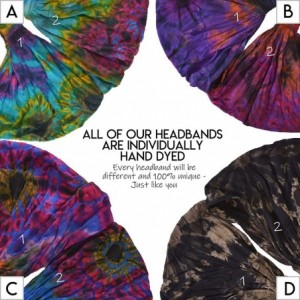 Headbands Tie-Dye Headband Bandana - Womens Boho Hippie Mens Psychedelic Headbands - A - CX17YX5AIQI $13.05