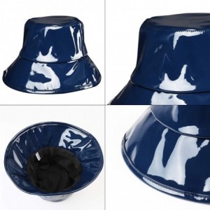 Rain Hats Women's Rain Hats Waterproof Rain Hat Wide Brim Bucket Hat Rain Cap - Blue - CG18LX3M0XE $15.49