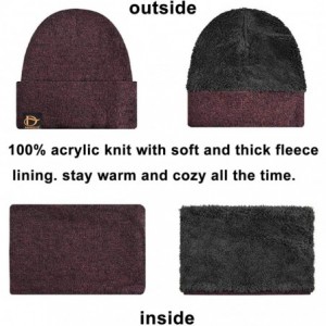 Skullies & Beanies Hat Beanie Gloves Scarf Set 3pcs Unisex Adult Winter Cable Snow Knitted Cap Scarves Touch Glove Mittens - ...