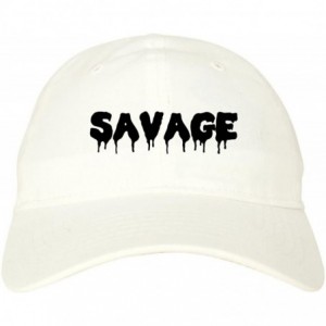 Baseball Caps Savage Dad Hat Baseball Cap - White - C312KS3JN5D $28.08