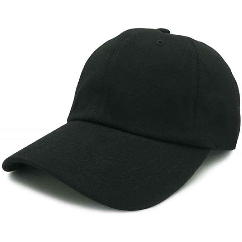 Baseball Caps Washed Cotton Dad Cap - Black - CN18722OYGS $13.23