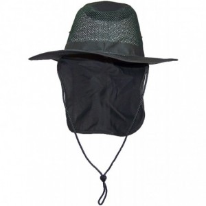 Sun Hats Summer Wide Brim Mesh Safari/Outback W/Neck Flap & Snap Up Sides - Hunter - CR11YD0CJPT $18.63