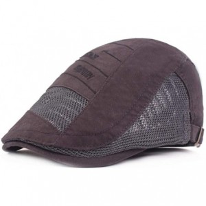 Newsboy Caps Summer Mesh Ivy Gatsby Newsboy Cabbie Hat Flat Cap for Men - Grey - CI18UK4I282 $15.90