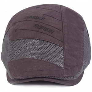 Newsboy Caps Summer Mesh Ivy Gatsby Newsboy Cabbie Hat Flat Cap for Men - Grey - CI18UK4I282 $15.90