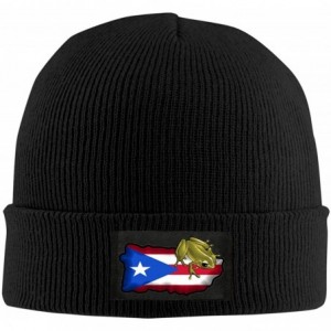 Skullies & Beanies Puerto Rico Coqui Beanie Hat Winter Warm Knit Skull Hat Cap for Adults Unisex Black - Black - C718M29IHEL ...