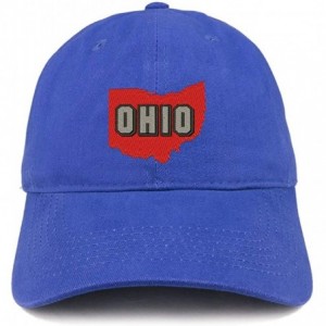 Baseball Caps Ohio State Embroidered Unstructured Cotton Dad Hat - Royal - C518S92M504 $32.87