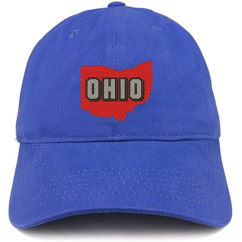 Baseball Caps Ohio State Embroidered Unstructured Cotton Dad Hat - Royal - C518S92M504 $19.81