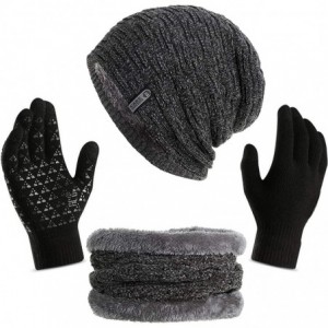 Skullies & Beanies Hat Beanie Scarf Scarves Gloves Combo Adult Women Men Winter Warm Snow Skull Cap Set Touch Glove Mittens J...